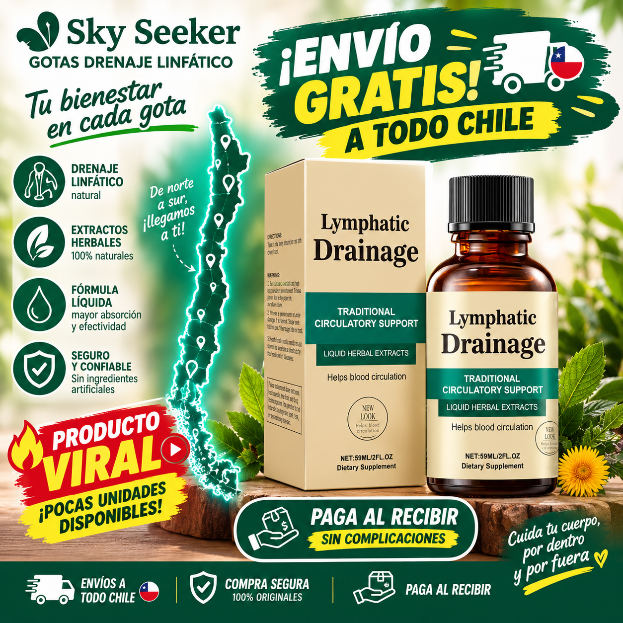 Sky Seeker Gotas Drenaje Linfático 60 ml