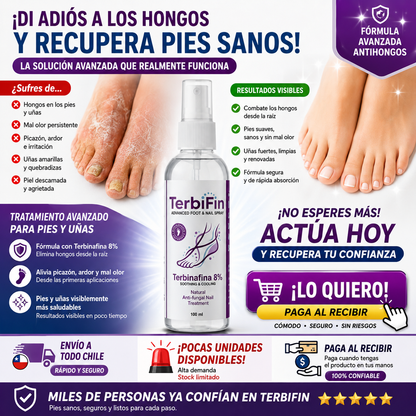 TerbiFin Spray 8% Anti-Hongos Pies Uñas