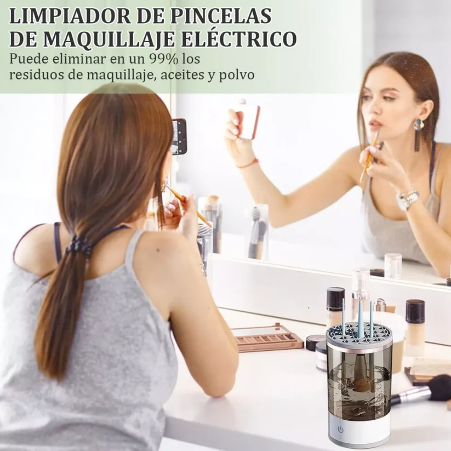 Limpiador Eléctrico Brochas Maquillaje