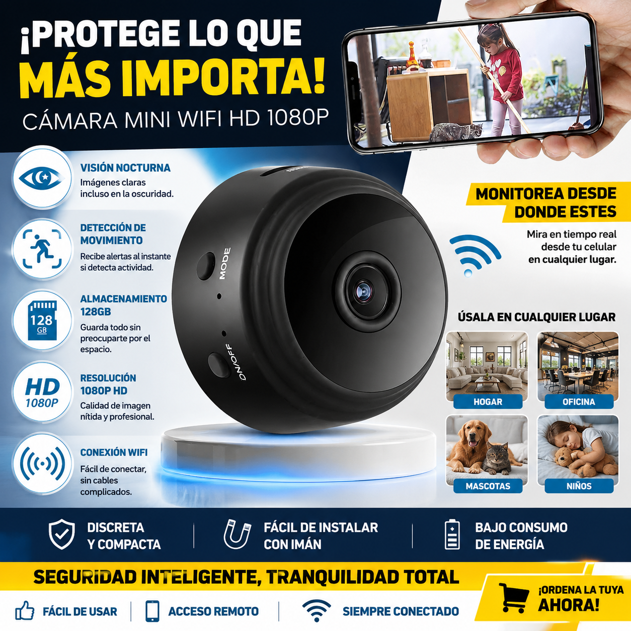 Mini Cámara Espia De Seguridad