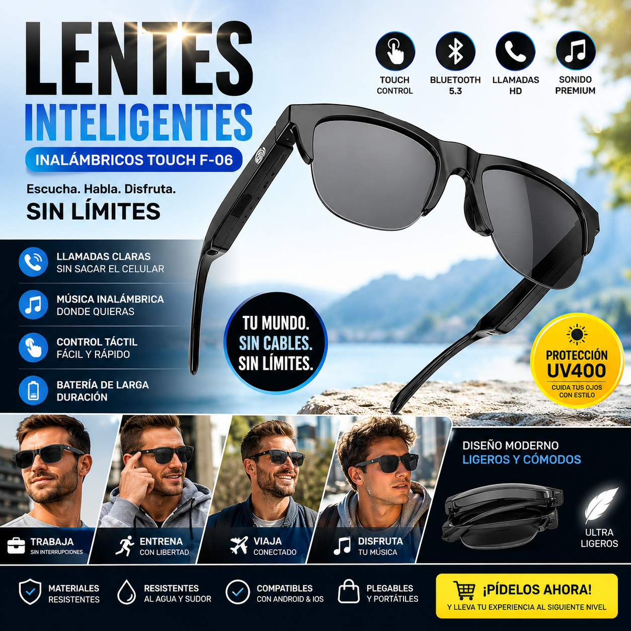 Lentes Inteligentes Inalámbricos Touch