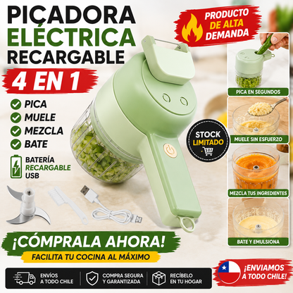 Picadora eléctrica Recargable 4 en 1