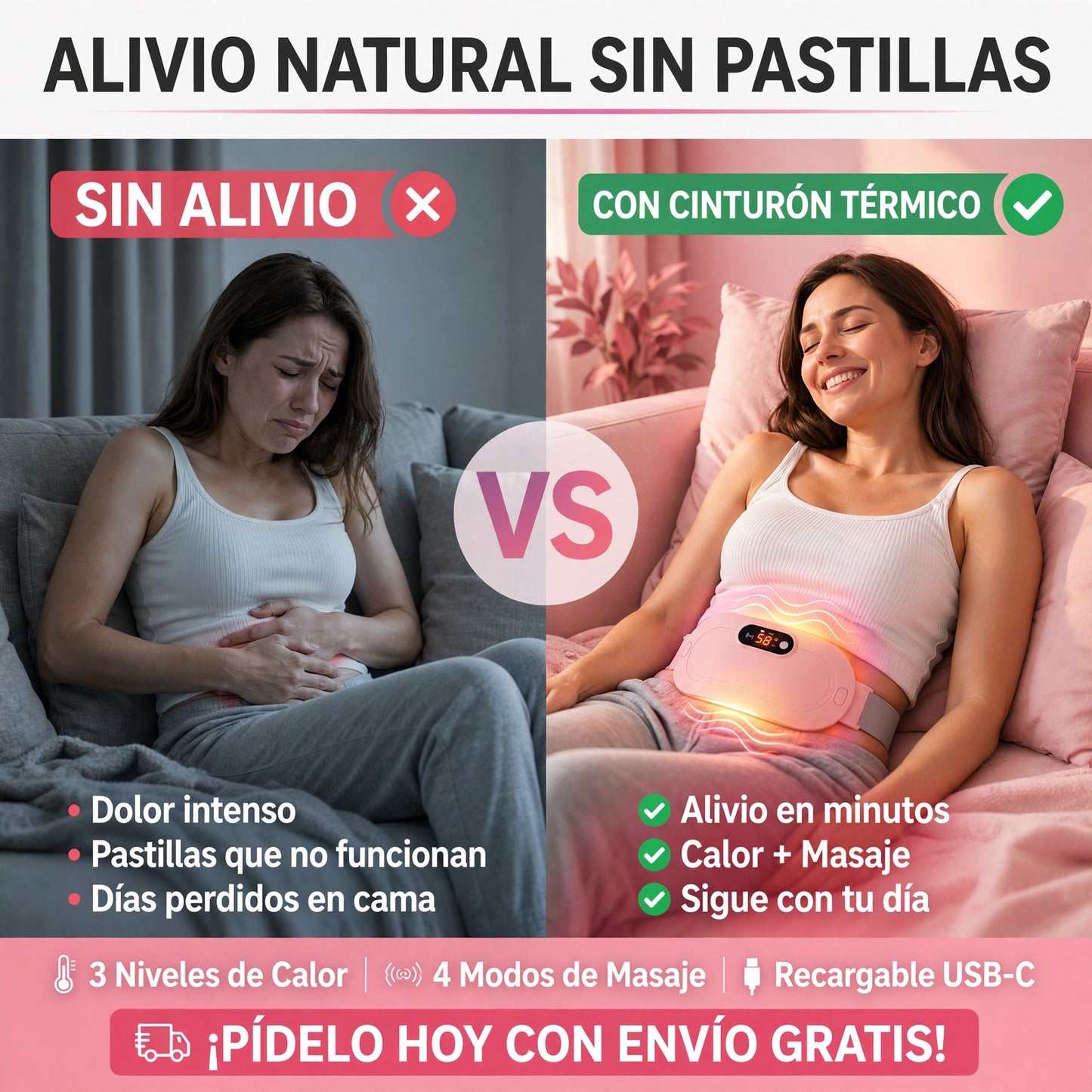 CINTURON ELÉCTRICO PARA CÓLICOS