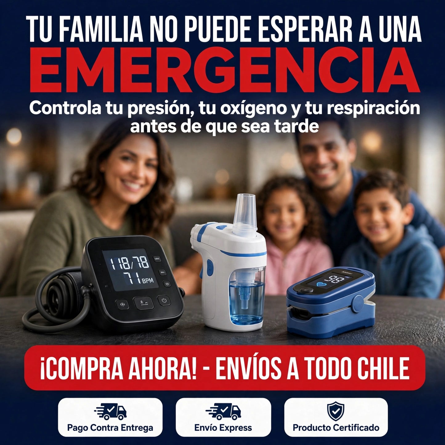 Kit Tensiómetro + Nebulizador + Oxímetro