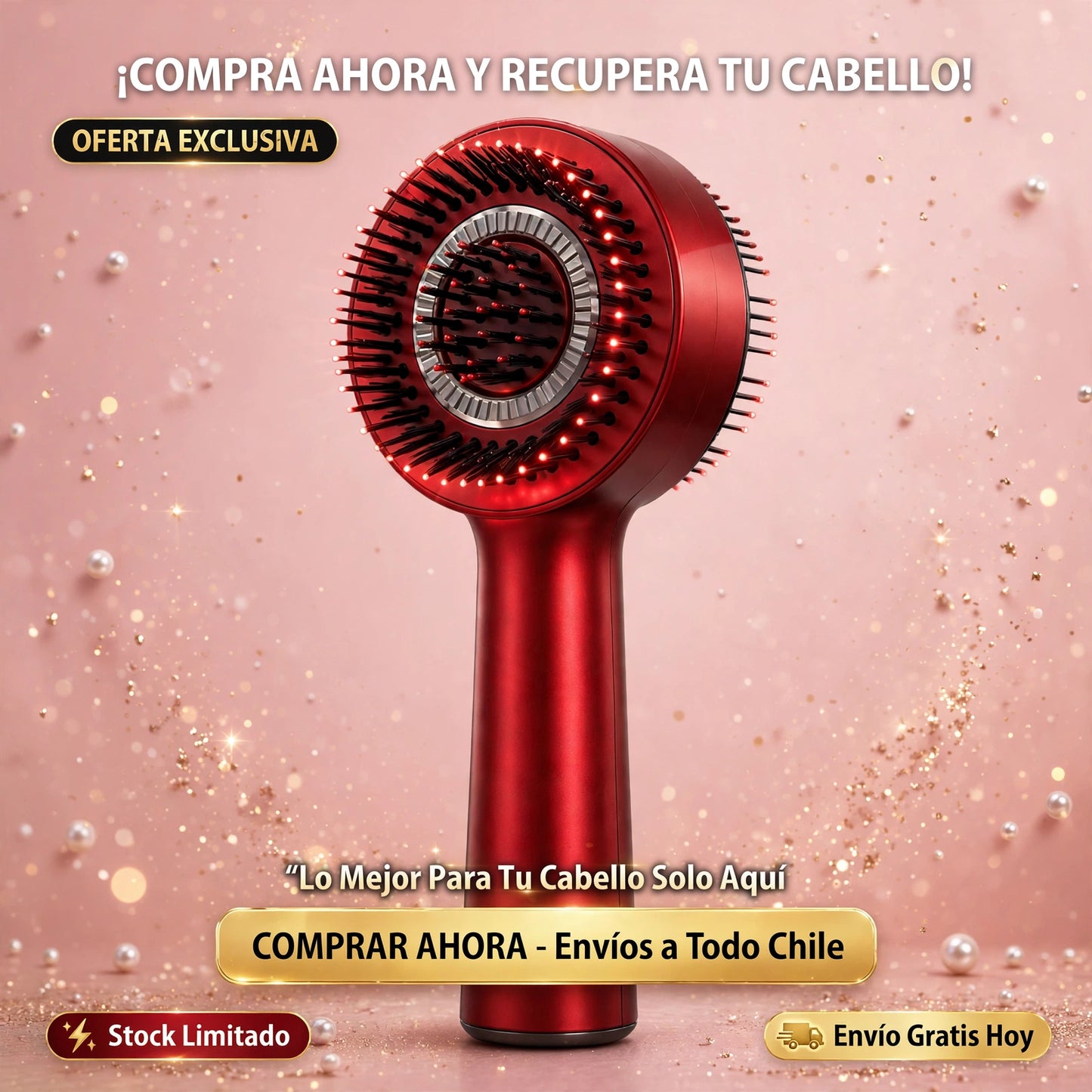 CEPILLO DE MASAJE CAPILAR - TERAPIA DE LUZ