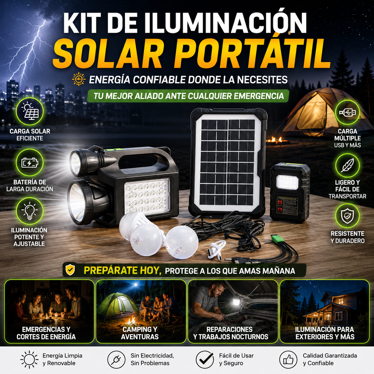 Kit Iluminación Solar Portátil