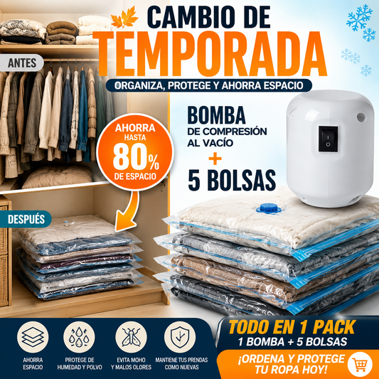Bomba de Compresión al vacío + 5 bolsas