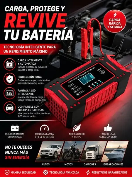 CARGADOR REPARADOR DE BATERIAS PARA AUTO